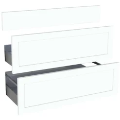 Overig Set van 3 keukenfronten voor een kast met 1 lade + 2 pannenladen Modulo Lisy Wit 90 x72 cm