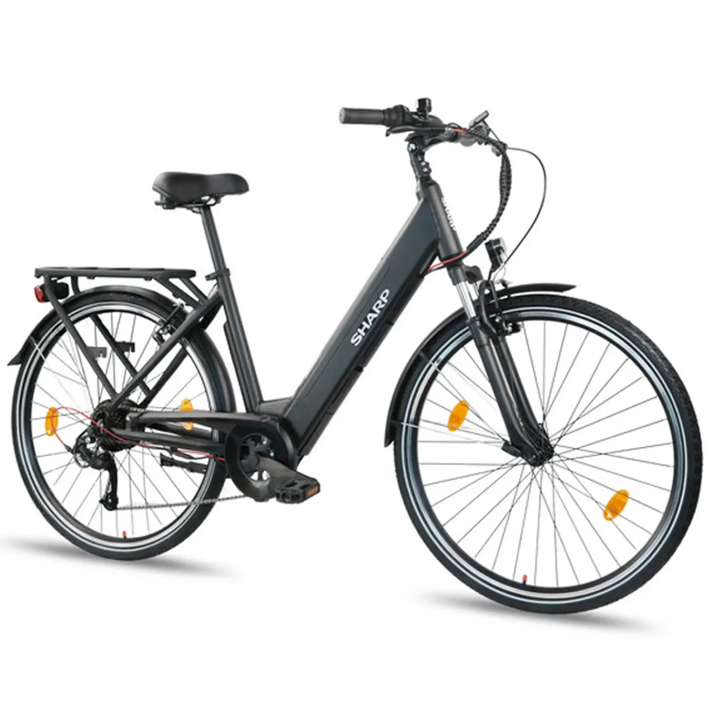 Sharp Urban Elektrische Stadsfiets 10.4ah 28 Inch Zwart