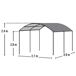 ShelterLogic Carport Monarch - Folie Carport 490x270x240 Cm - Beige