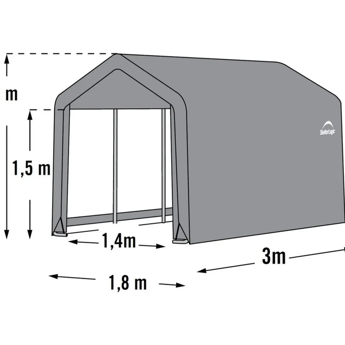ShelterLogic Gereedschapsschuur Sl70396 - Opslagtent 300x180x200 Cm