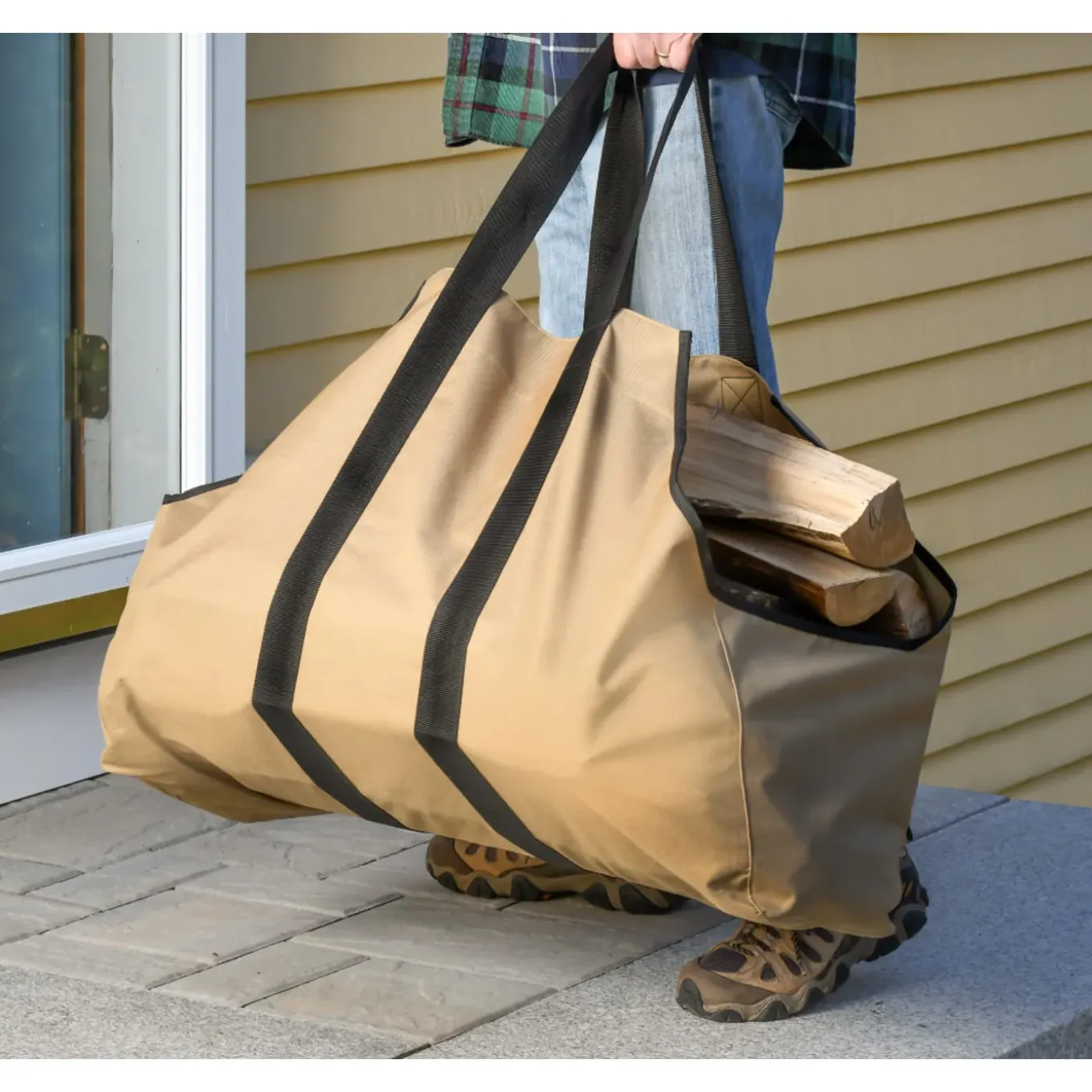 Shelterlogic Polyester Haardhout Zak - Tot 27 Kg - Beige