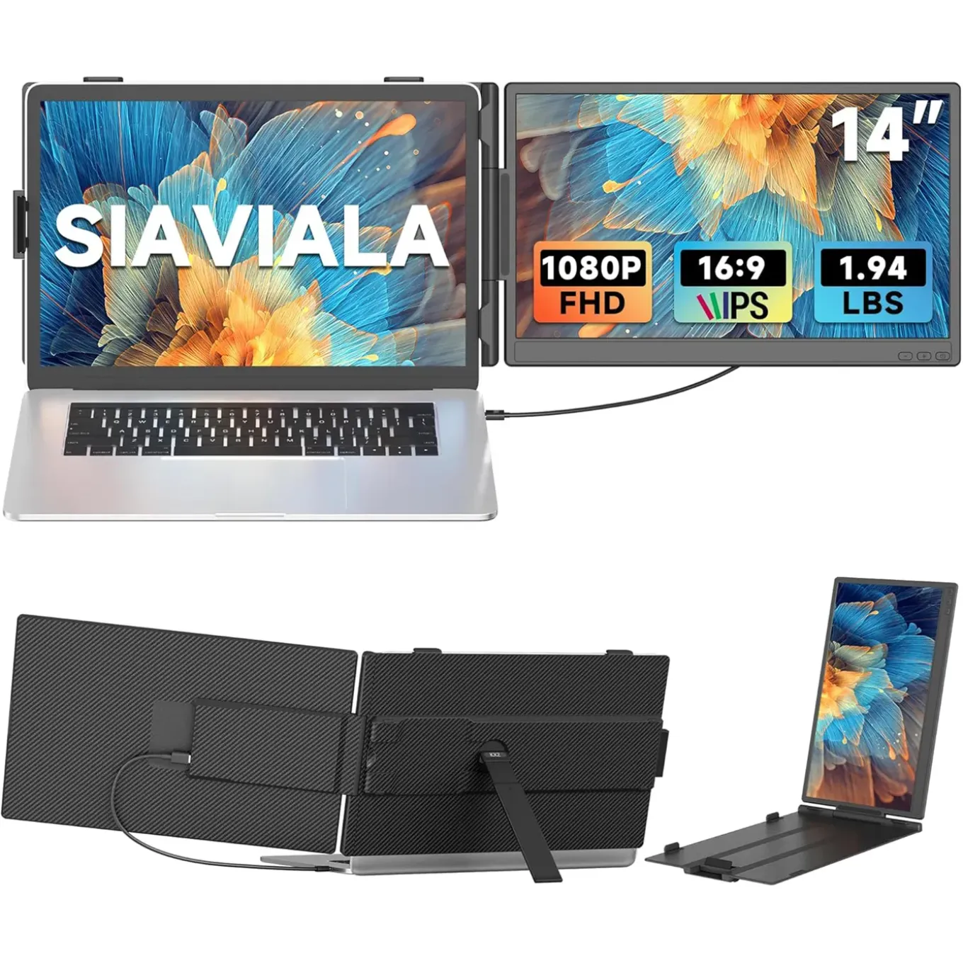 Siaviala - Draagbare Beeldschermuitbreiding - KX2 - 14" Compatibel Met 13-17,3"