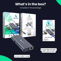 Siltcon Docking Station 14-in-1 Usb-c - 2x Hdmi 4k - Vga - Rj45 - 100w