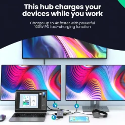 Siltcon Docking Station 14-in-1 Usb-c - 2x Hdmi 4k - Vga - Rj45 - 100w