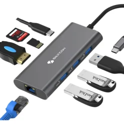 Siltcon Hub 8-in-1 Usb-c - Hdmi 4k - Rj45 - Sd Tf - 3x Usb 3.0