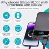 Siltcon Powerbank 30000mah - Usb-c 22.5w - 4 Kabels - Zwart