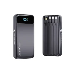 Siltcon Powerbank 30000mah - Usb-c 22.5w - 4 Kabels - Zwart