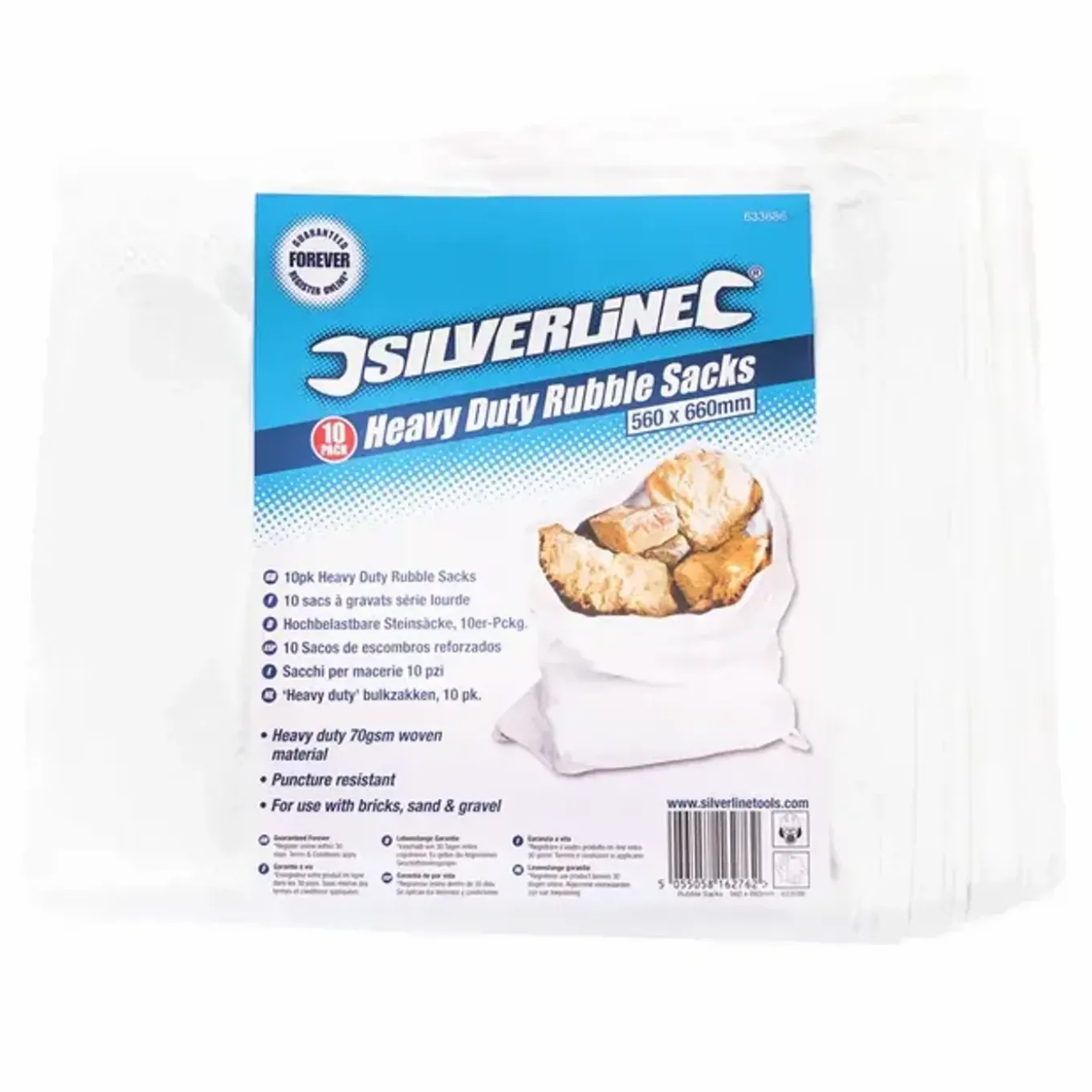 Silverline Heavy Duty Bulkzakken - 56 X 66 Cm - 10 Stuks
