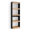 Skraut Home - Boekenkast - Boekenplank - 60x186x25 Cm - Eiken En Zwart