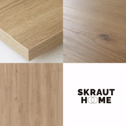 Skraut Home - Consoletafel Haltafel - Open Kledingkast - 130x35x145 Cm - Eiken