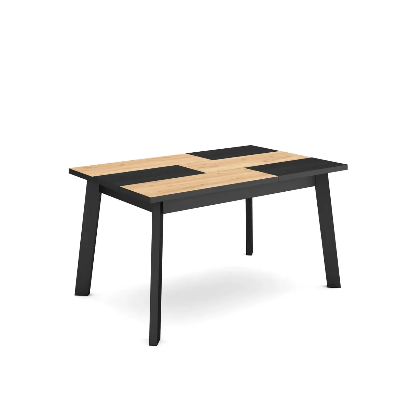 Skraut Home - Eettafel - 140x90x75 Cm - Eiken En Zwart