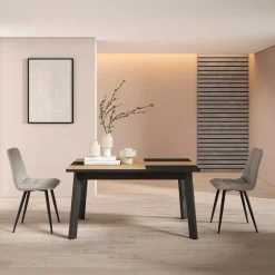Skraut Home - Eettafel - 140x90x75 Cm - Eiken En Zwart