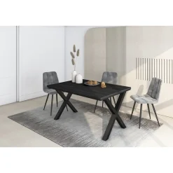 Skraut Home - Eettafel - 140x90x74 Cm - Zwart