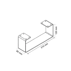 Skraut Home - Lot De 2 Pieds Métalliques En U - 31x12 Cm - Noir
