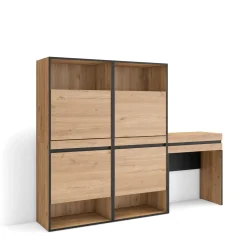 Skraut Home - Schoenenkast - Kaptafel Make - Uptafel - 190x35x145 Cm - Eiken