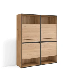 Skraut Home - Schoenenkast - 120x35x145 Cm - Eiken