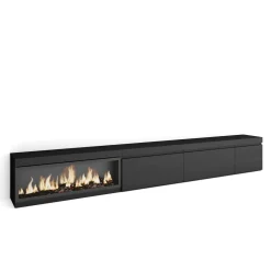 Skraut Home - Tv Meubel - Elektrische Haard Xxl - 318x35x45 Cm - Zwart