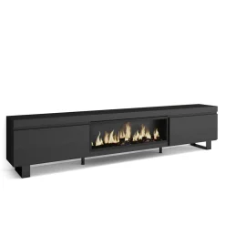Skraut Home - Tv Meubel - Elektrische Haard Xxl - 267x35x57 Cm - Zwart