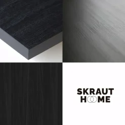 Skraut Home - Tv Meubel - Met Elektrische Haard Xxl - Hangend - 158x35x45 Cm - Zwart