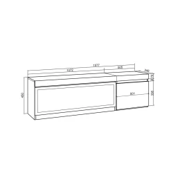 Skraut Home - Tv Meubel - Met Elektrische Haard Xxl - Hangend - 158x35x45 Cm - Zwart