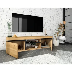 Skraut Home - Tv Meubel - 140x40x41 Cm - Eiken En Zwart