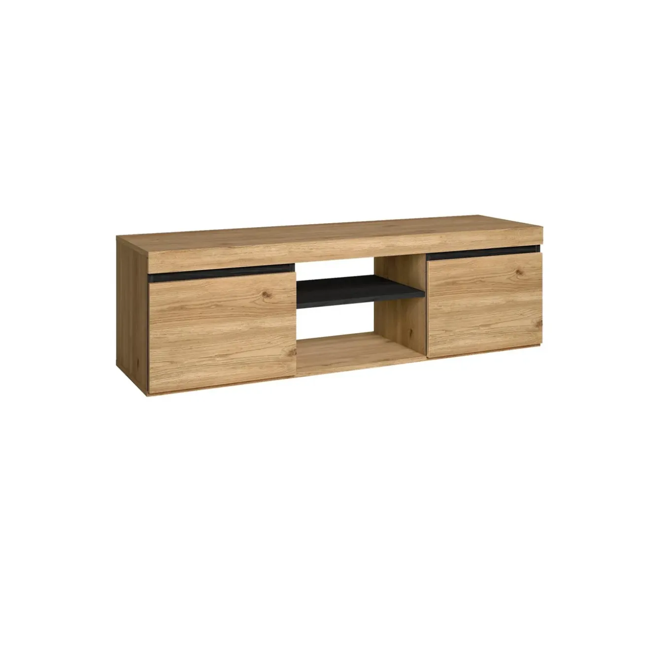 Skraut Home - Tv Meubel - 140x40x41 Cm - Eiken En Zwart