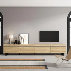 Skraut Home - Tv Meubel - 320x35x57 Cm - Eiken