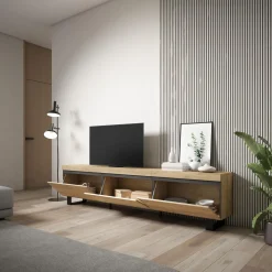 Skraut Home - Tv Meubel - 240x35x57 Cm - Eiken