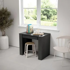 Skraut Home - Uitschuifbare Eettafel - 302x90x77 Cm - Zwart