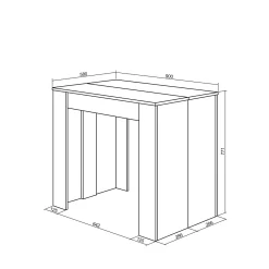 Skraut Home - Uitschuifbare Eettafel - 222x90x77 Cm - Wit