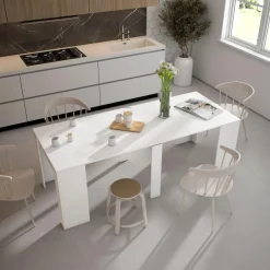 Skraut Home - Uitschuifbare Eettafel - 222x90x77 Cm - Wit