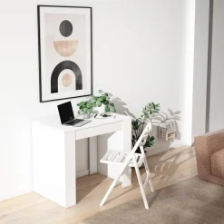 Skraut Home - Uitschuifbare Eettafel - 222x90x77 Cm - Wit