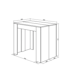 Skraut Home - Uitschuifbare Eettafel - 222x90x77 Cm - Zwart