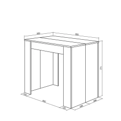 Skraut Home - Uitschuifbare Eettafel - 180x90x77 Cm - Wit