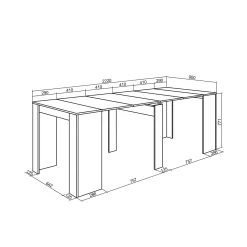 Skraut Home - Uitschuifbare Eettafel - 222x90x77 Cm - Eiken