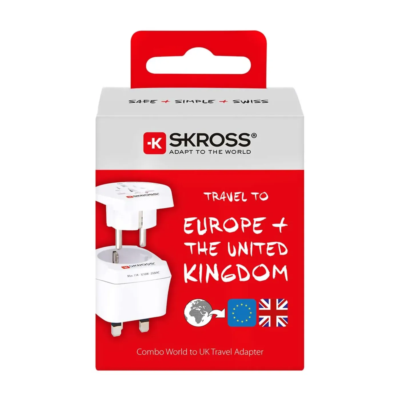 Skross - Reisadapter Combo - Wereld-naar-UK Geaard