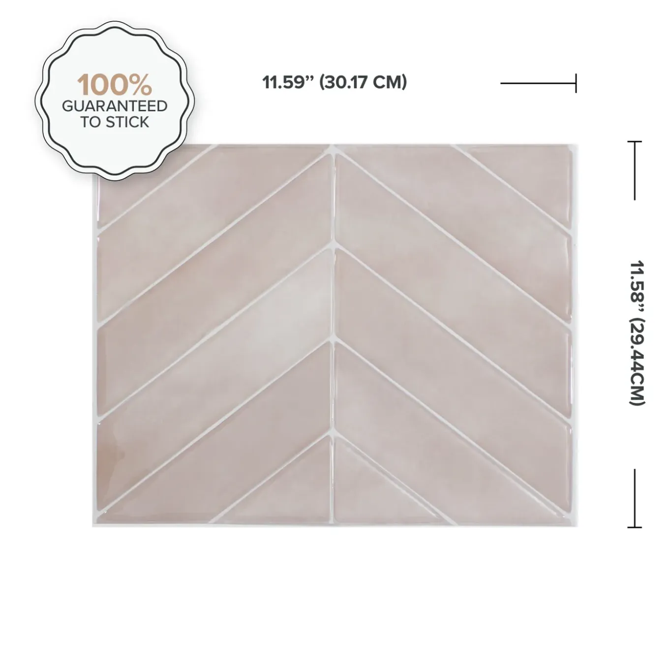 Smart Tiles Zelfklevende Tegels X4, 29.03 X 22.86cm - Chevron Viby Roze