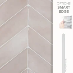 Smart Tiles Zelfklevende Tegels X4, 29.03 X 22.86cm - Chevron Viby Roze