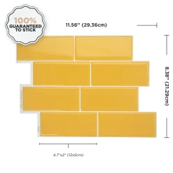Smart Tiles Zelfklevende Tegels X4, 29.36 X 21.29cm - Metro Sunny Geel