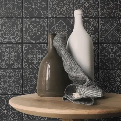 Smart Tiles Zelfklevende Tegels X4, 22.86 X 22.86cm - Vintage Vinci Zwart