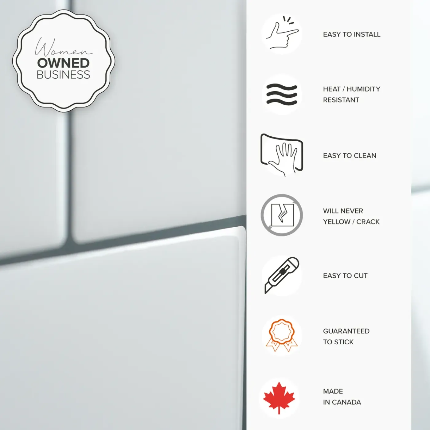 Smart Tiles Zelfklevende Tegels X2, 56.62 X 20.9cm - Square Velden Wit