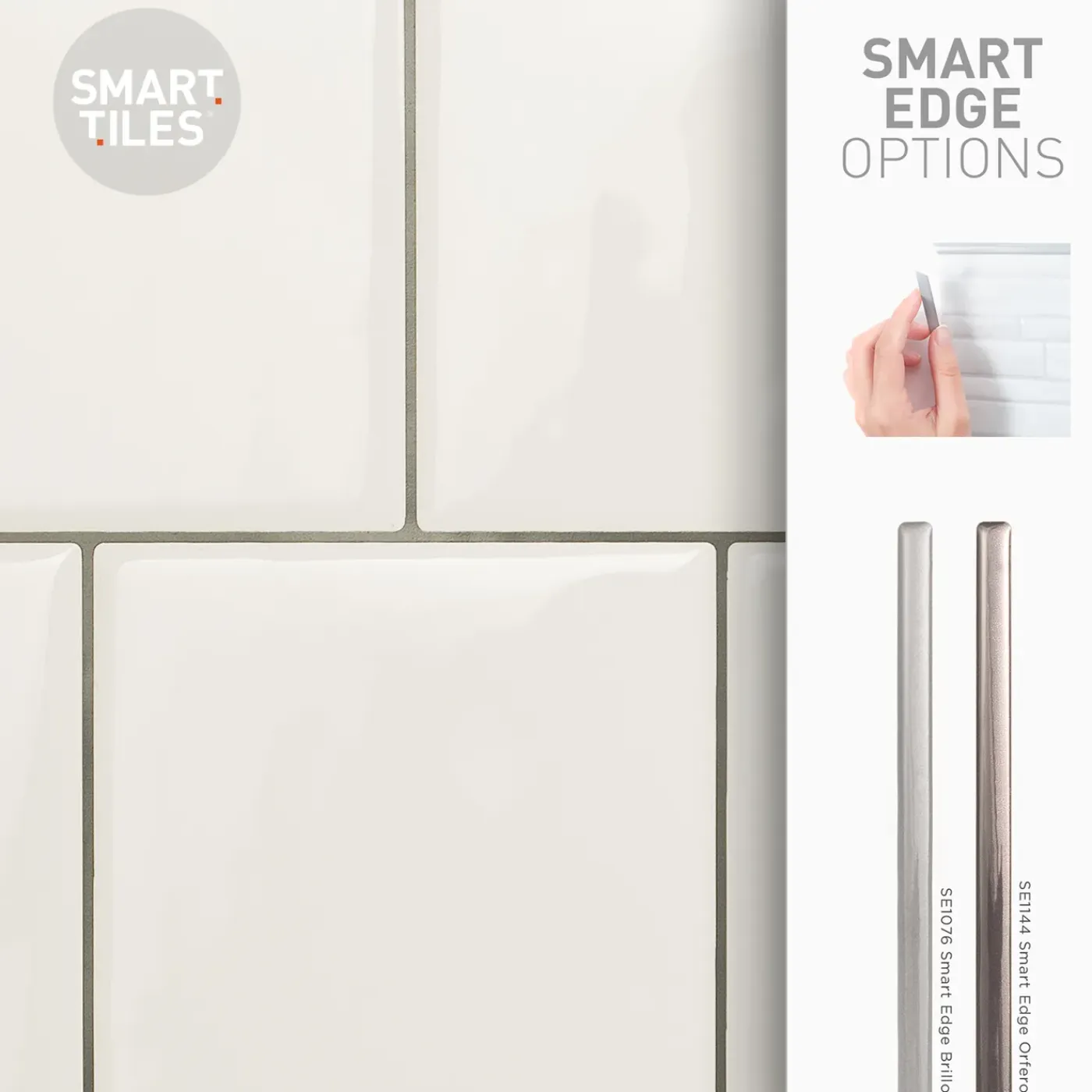 Smart Tiles Zelfklevende Tegels X2, 56.62 X 20.9cm - Square Velden Wit