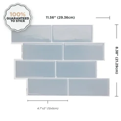 Smart Tiles Zelfklevende Tegels X4, 29.36 X 21.29cm - Metro Babe Blauw