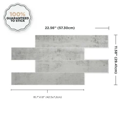 Smart Tiles Zelfklevende Tegels X2, 57.3 X 29.41cm - Norway Alta Grijs