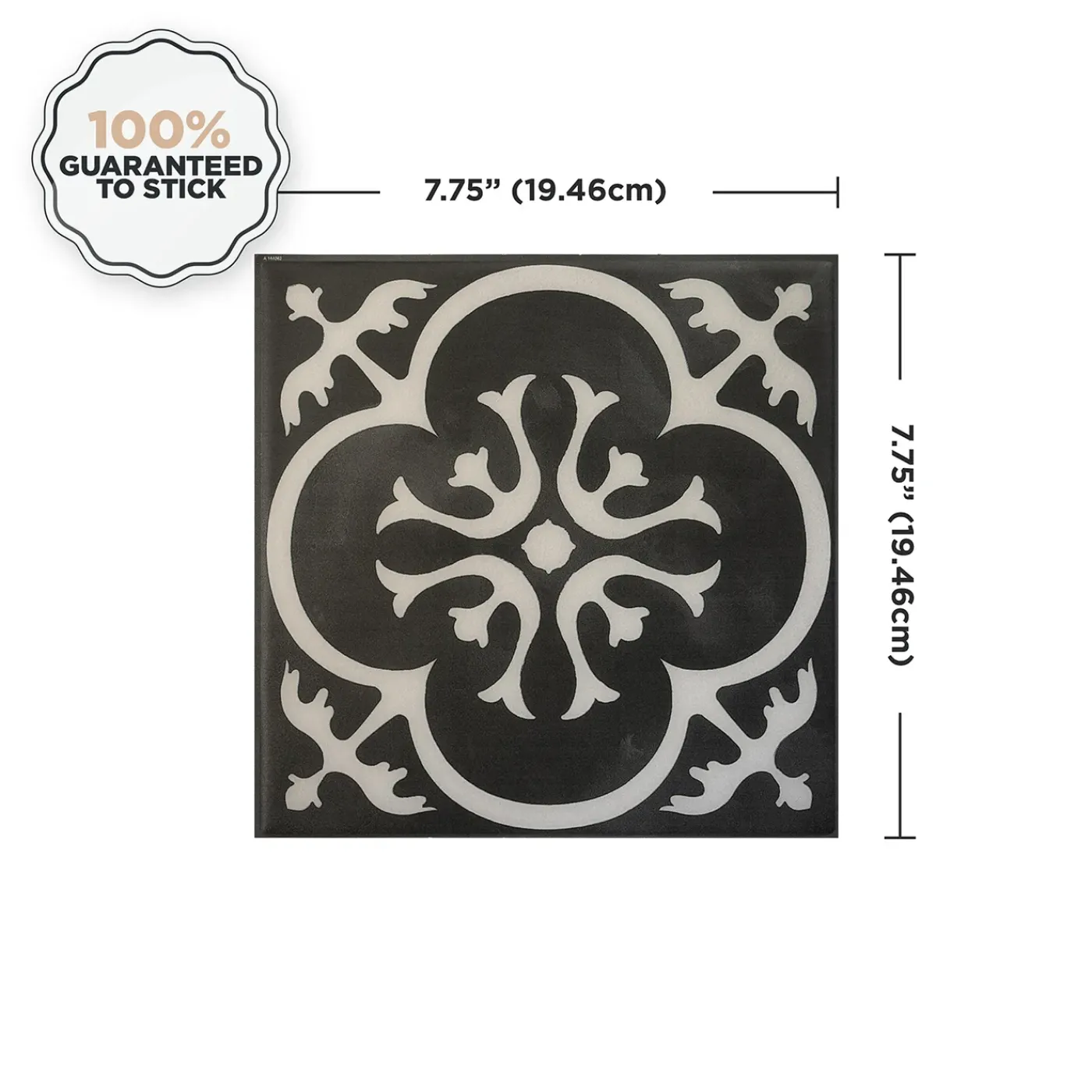 Smart Tiles Zelfklevende Tegels X4, 19.69 X 19.69cm - Vintage Girona Nera Zwart