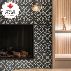 Smart Tiles Zelfklevende Tegels X4, 19.69 X 19.69cm - Vintage Girona Nera Zwart