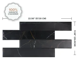 Smart Tiles Zelfklevende Tegels X2, 57.3 X 29.41cm - Norway Dorato Zwart