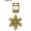 Sneeuwvlok met Bloem - Goud - Plastic - 10x10cm