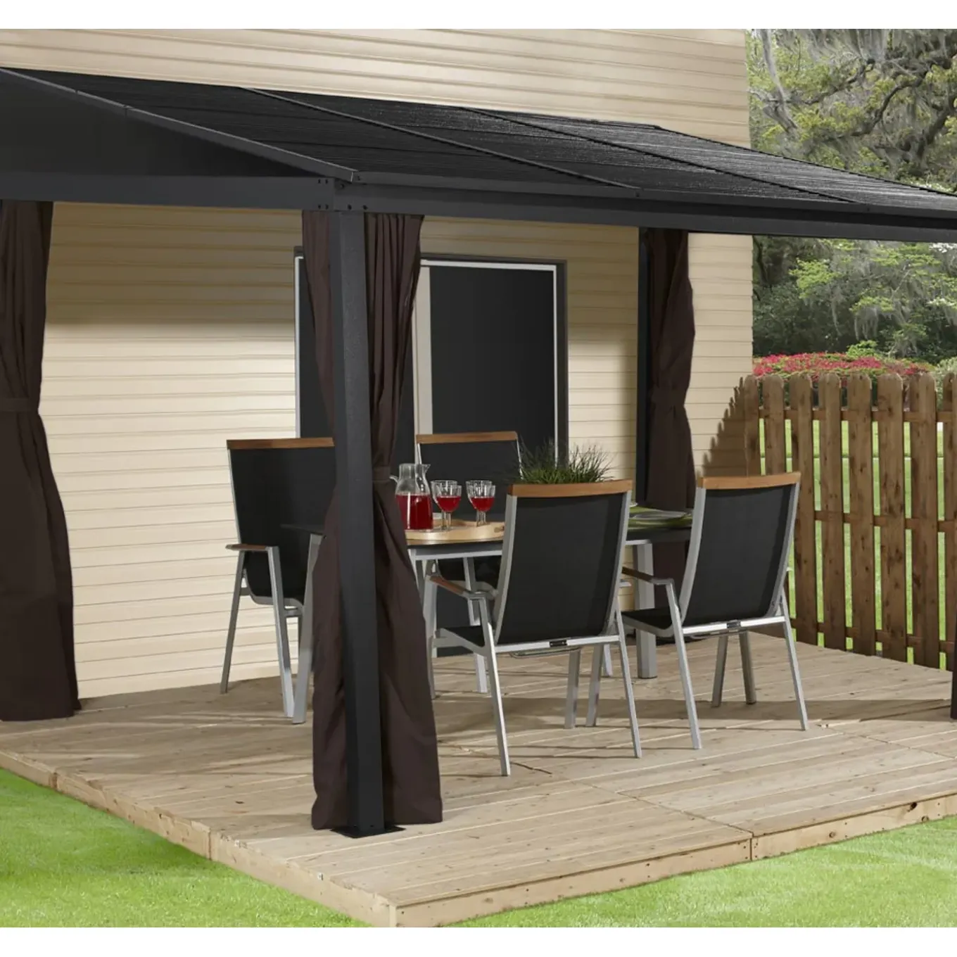 Sojag Aluminium Terrasoverkapping Portland 288x367x240cm - Antraciet
