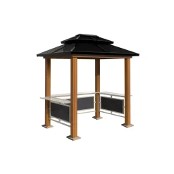 Sojag Maui Aluminium Bbq Grillpaviljoen In Houtlook - 158x249x278 Cm